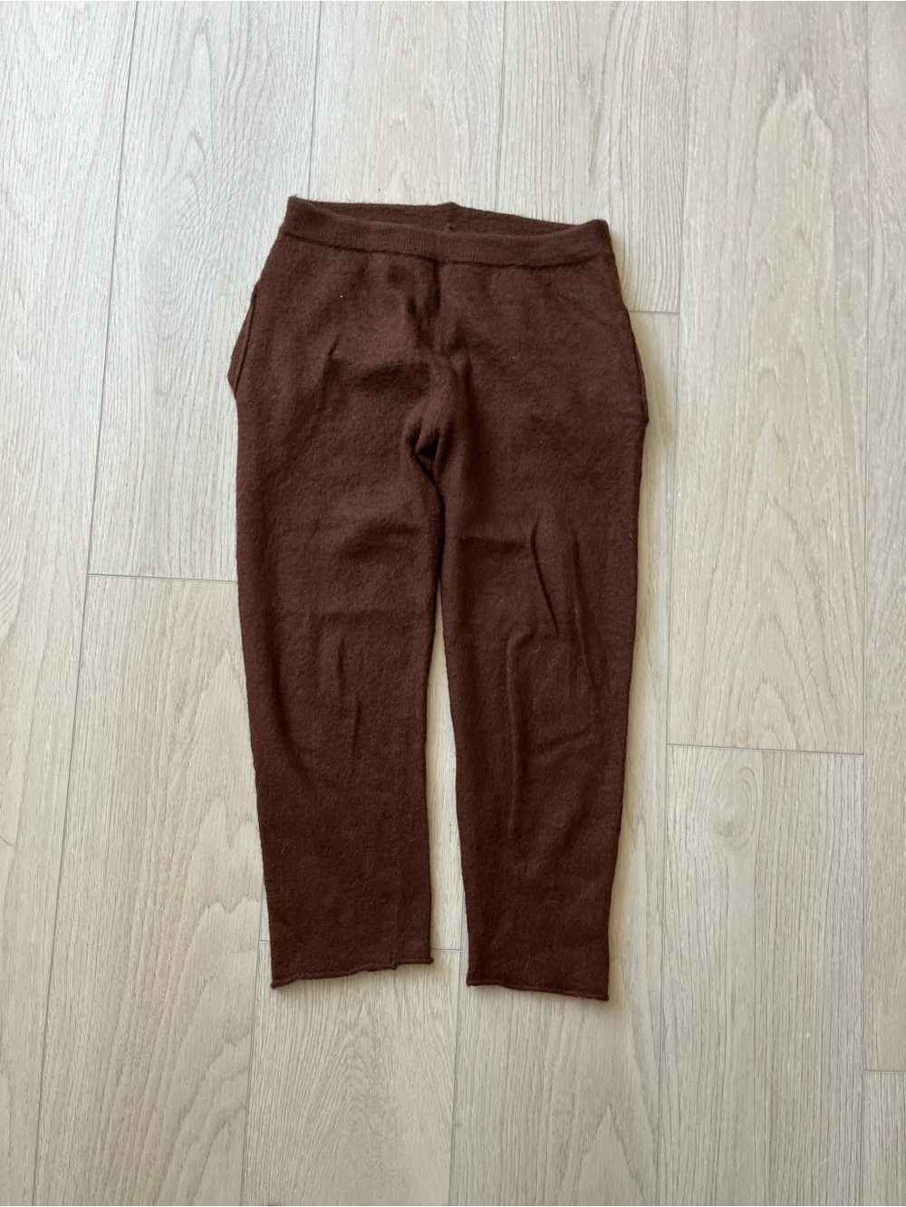 Wol Hide Brown baby alpaca Stretch Pants